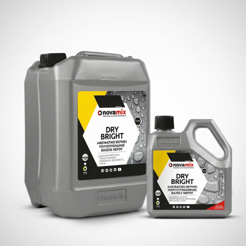 Novamix Dry Bright Βερνίκι Αλειφατικής Πολυουρεθάνης Νερού για Πέτρα, Σσκυρόδεμα, Πατητές Τσιμεντοκονίες