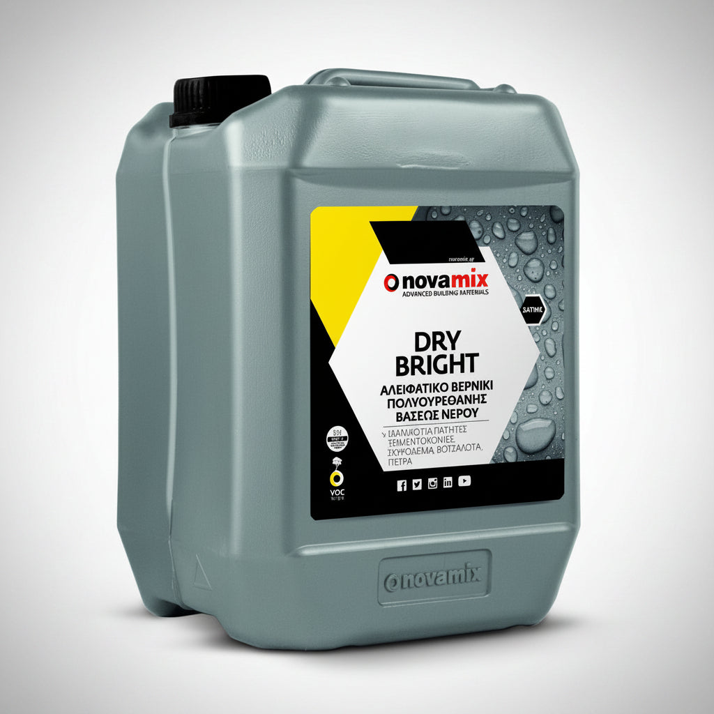 Novamix Dry Bright Βερνίκι Αλειφατικής Πολυουρεθάνης Νερού για Πέτρα, Σσκυρόδεμα, Πατητές Τσιμεντοκονίες