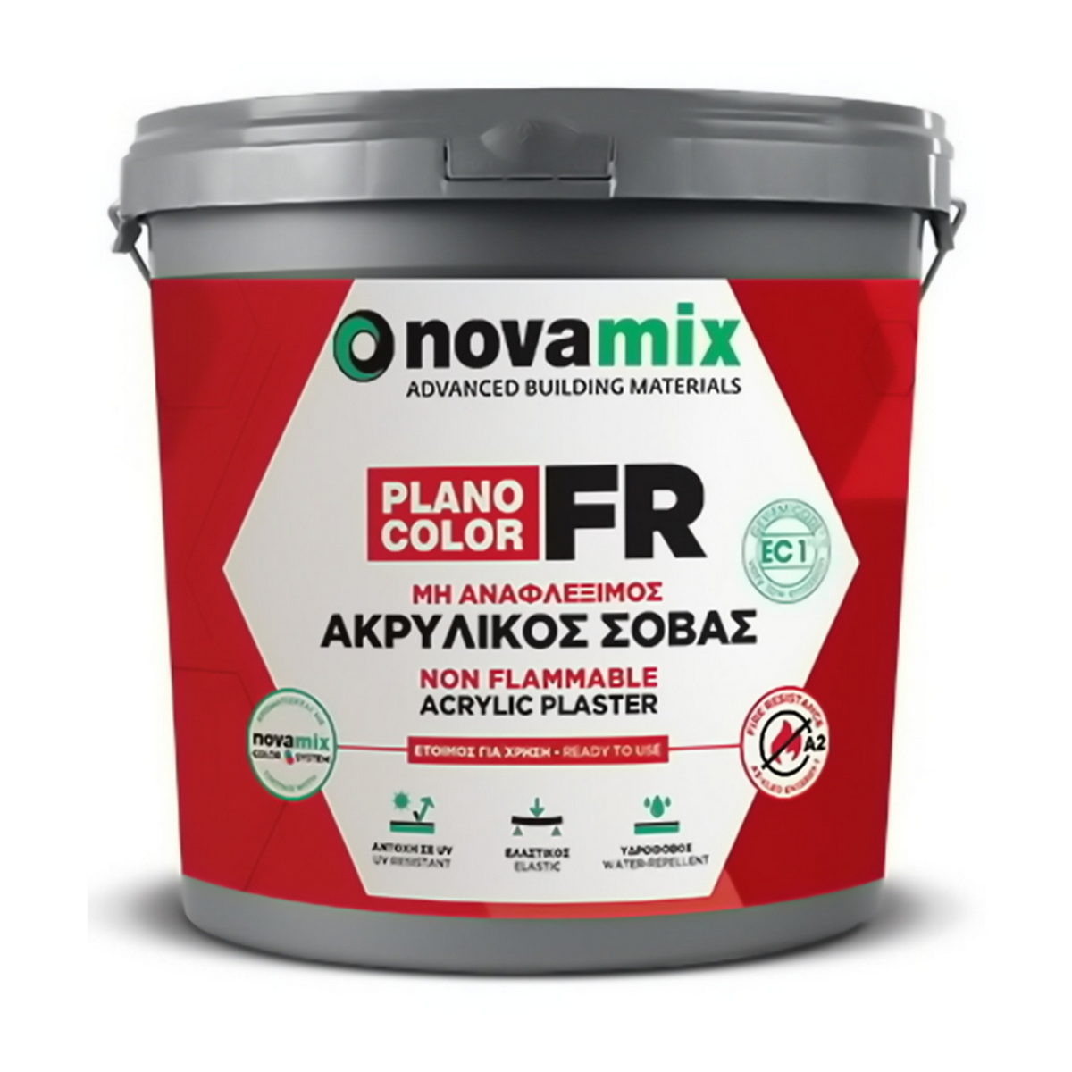 Novamix Planocolor FR Ακρυλικός Μη Εύφλεκτος Τελικός Σοβάς Θερμοπρόσοψης K