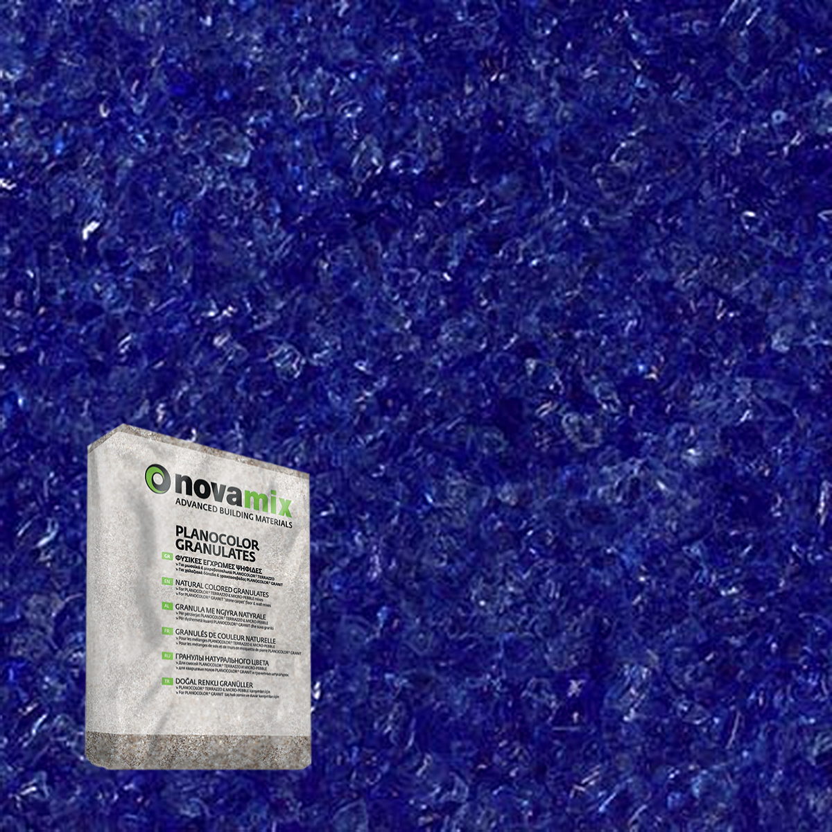 Novamix Planocolor Granulates RC Glass Ψηφίδες Κρυστάλλου 910 DARK BLUE 40