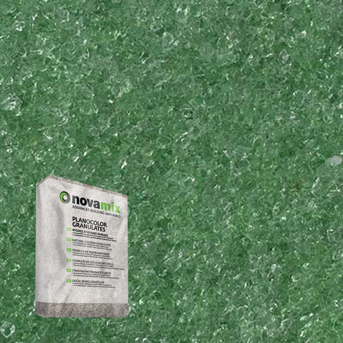 Novamix Planocolor Granulates RC Glass Ψηφίδες Κρυστάλλου 920 GREEN 90