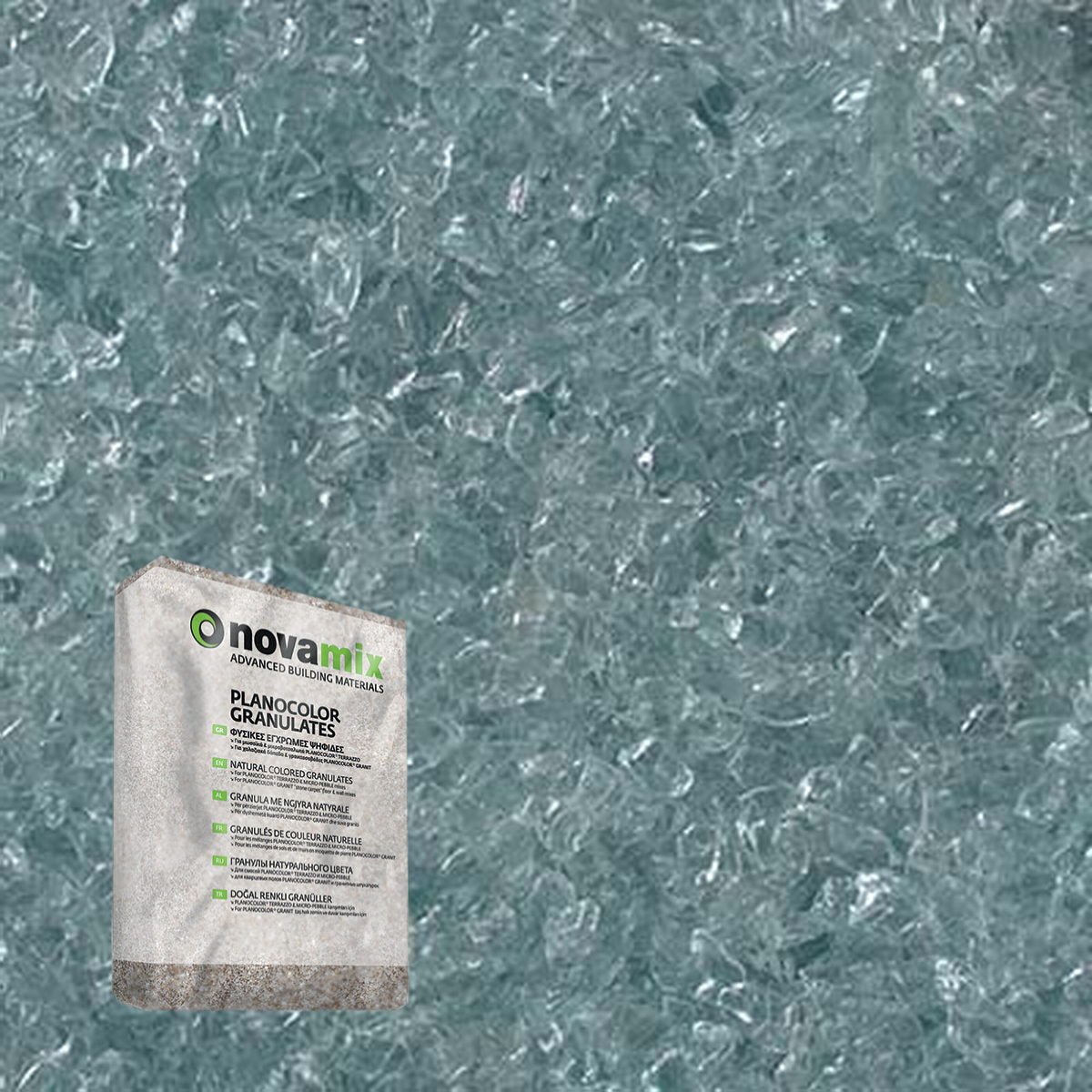 Novamix Planocolor Granulates RC Glass Ψηφίδες Κρυστάλλου 911 LIGHT BLUE 40
