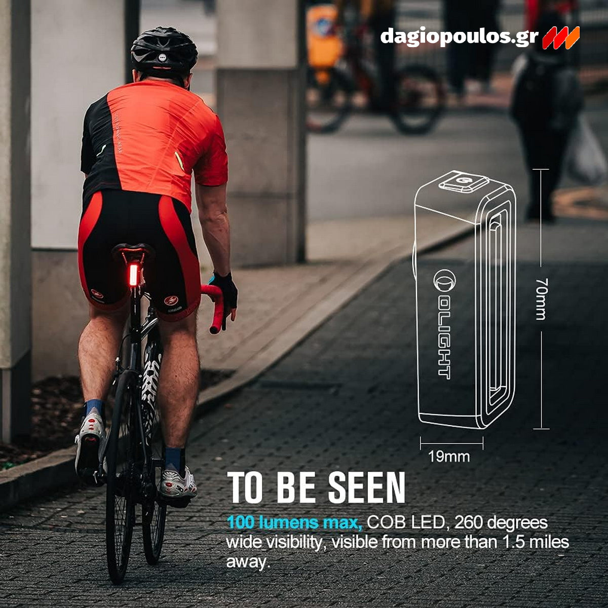 Olight RN 100 TL Πίσω Φως Ποδηλάτου Επαναφορτιζόμενο 100 Lumens