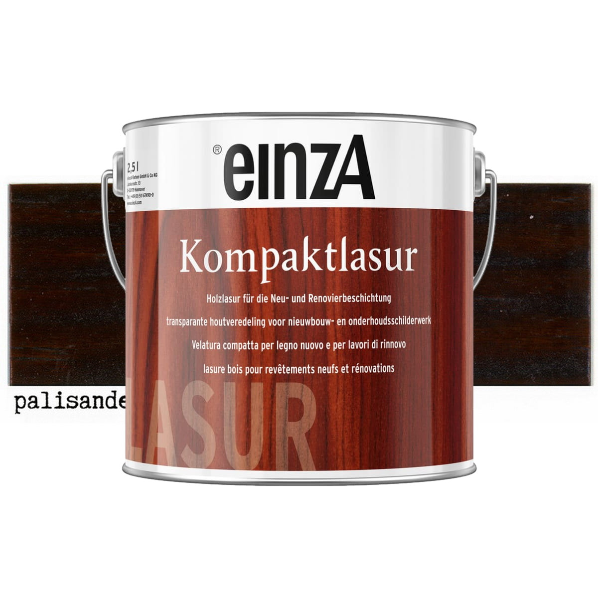 einzA Kompaktlasur Βερνίκι Εμποτισμού Προστασίας Ξύλου Διαλύτου ΠΑΛΙΣΑΝΔΡΟΣ (PALISANDER)