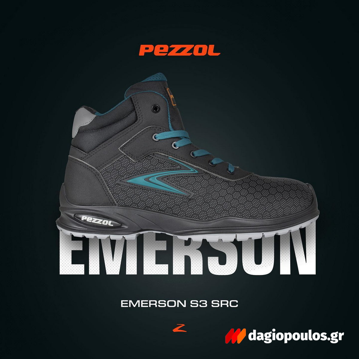 Pezzol Emerson S3S SRC Παπούτσια Ασφαλείας Εργαζομένων Ημιμποτάκια Με Προστασία Ιταλίας