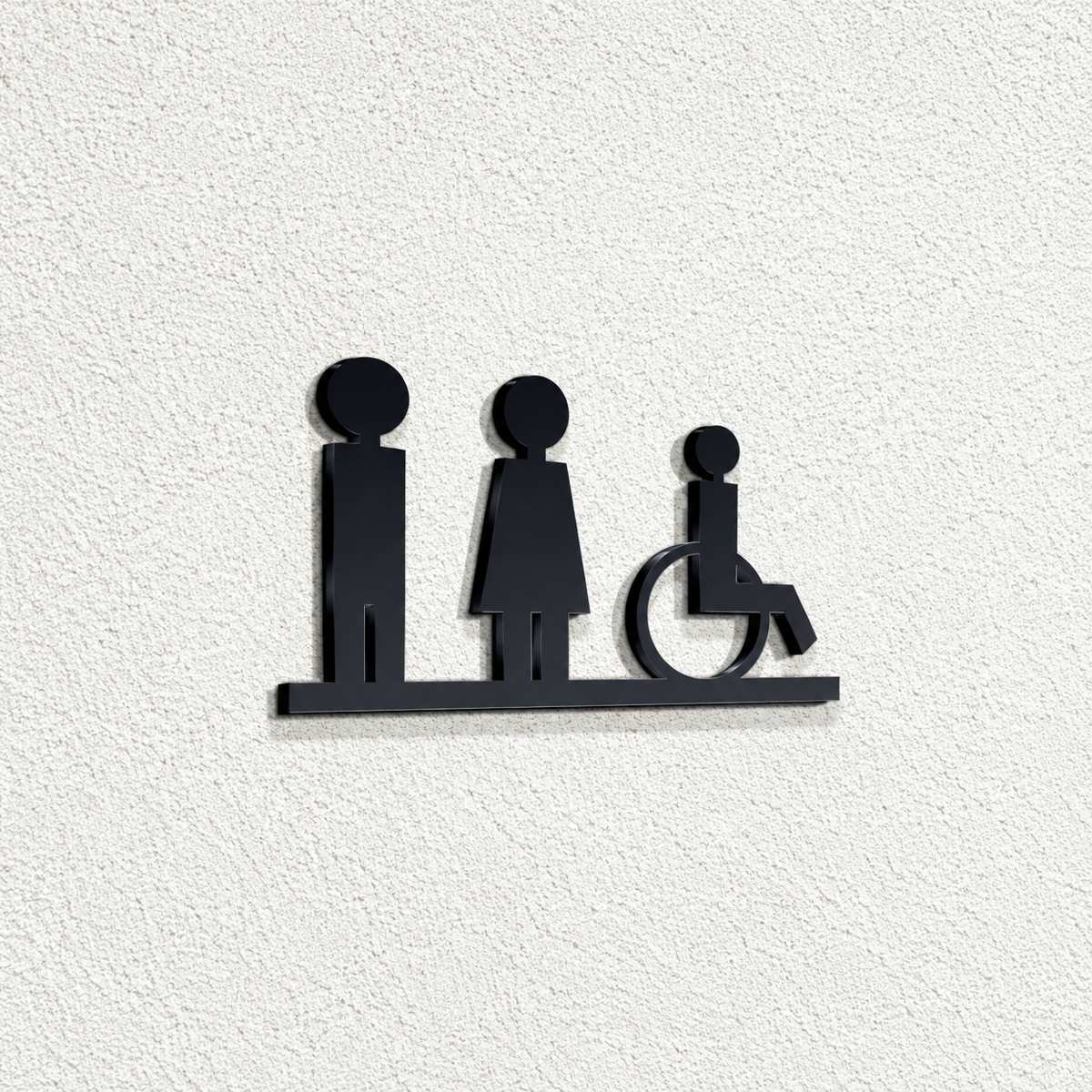 Πινακίδα Σήμανσης “ΤΟΥΑΛΕΤΑ ΑΝΔΡΩΝ ΓΥΝΑΙΚΩΝ ΚΑΙ ΑΜΕΑ” Ακρυλικό 175mm x 100mm – Κόκκινο