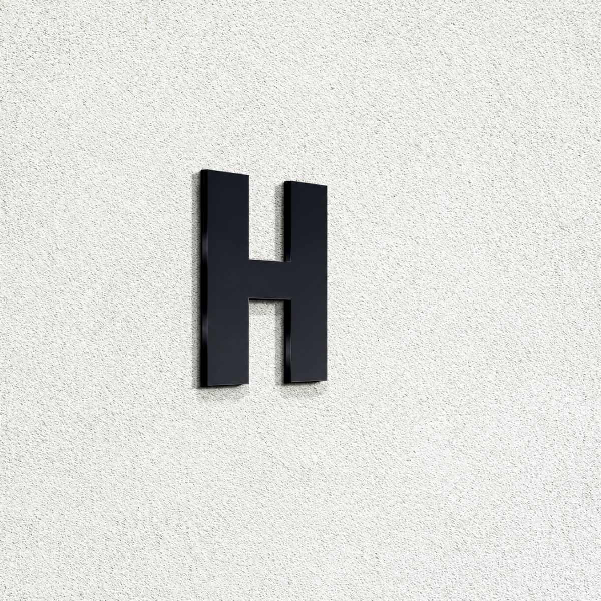 Ενδεικτική φωτογραφία γράμματος H σε μαύρη απόχρωση· επιλεγμένο προϊόν μπλε, ύψος 74mm