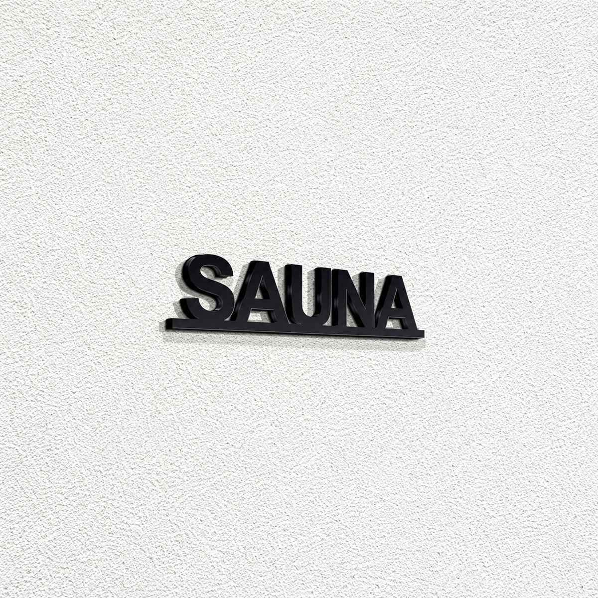 Πινακίδα Σήμανσης “ΣΑΟΥΝΑ” Ακρυλικό 210mm x 50mm – Λευκό