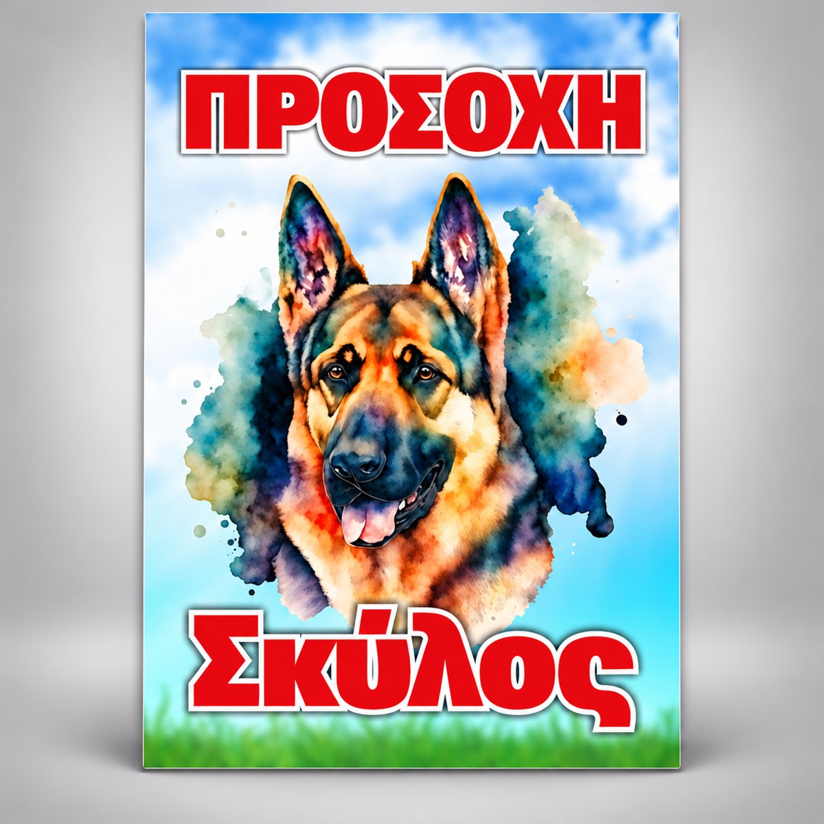 Πινακίδα Σήμανσης “ΠΡΟΣΟΧΗ ΣΚΥΛΟΣ – ΛΥΚΟΣΚΥΛΟ” Αλουμίνιο 200mm x 300mm – Έγχρωμο