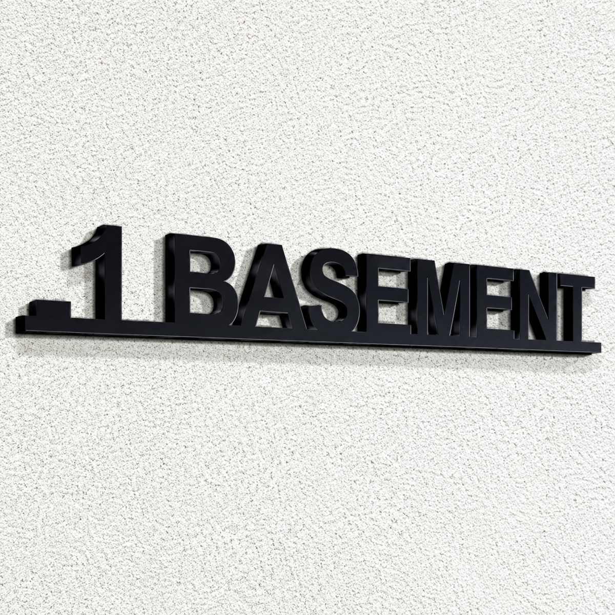 Πινακίδα Σήμανσης “ΥΠΟΓΕΙΟ – BASEMENT” Ακρυλικό 350mm x 45mm – Μαύρο
