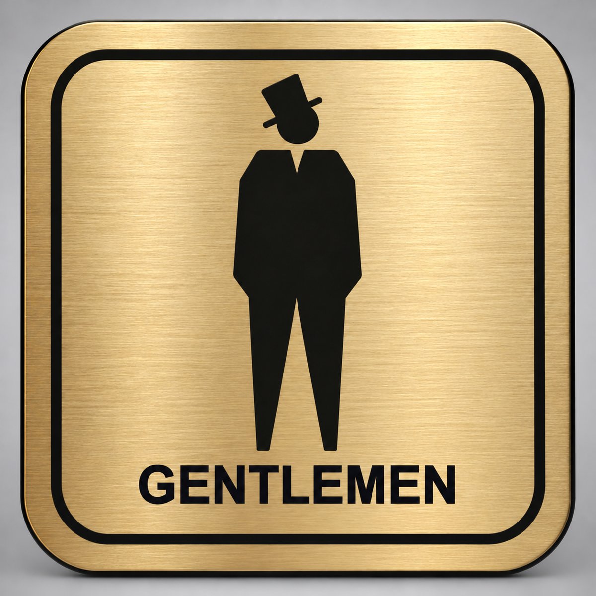 Πινακίδα Σήμανσης “ΤΟΥΑΛΕΤΑ ΑΝΔΡΩΝ – GENTLEMEN” Plexiglass 110mm x 110mm – Χρυσό