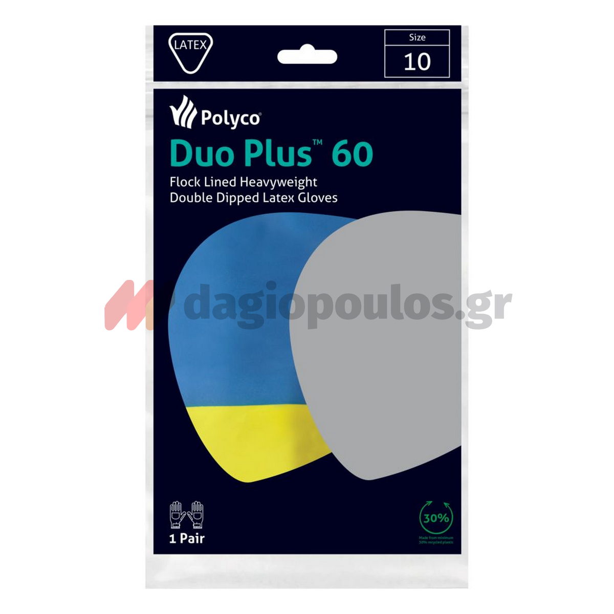 Polyco Duo Plus™ 60 Double Dipped Latex Γάντια Εργασίας Διπλού Εμβαπτισμού Latex 30cm (Ζεύγος)