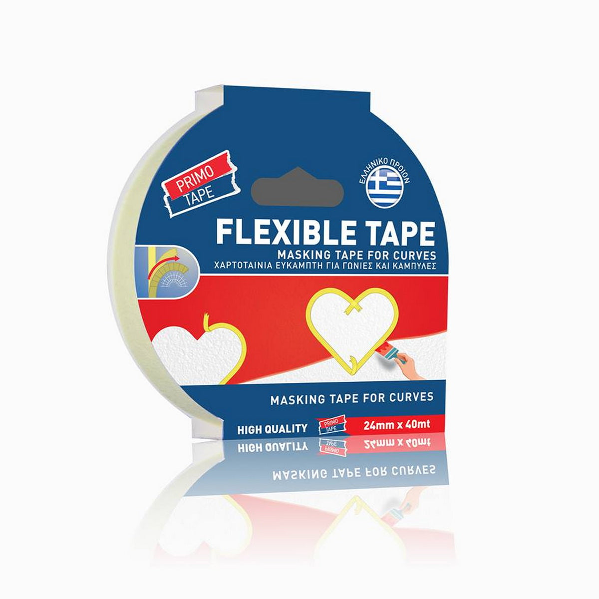 Primo Χαρτοταινία Μασκαρίσματος Ανώμαλων (Σαγρέ) & Καμπύλων Επιφανειών 24mm x 40mtr