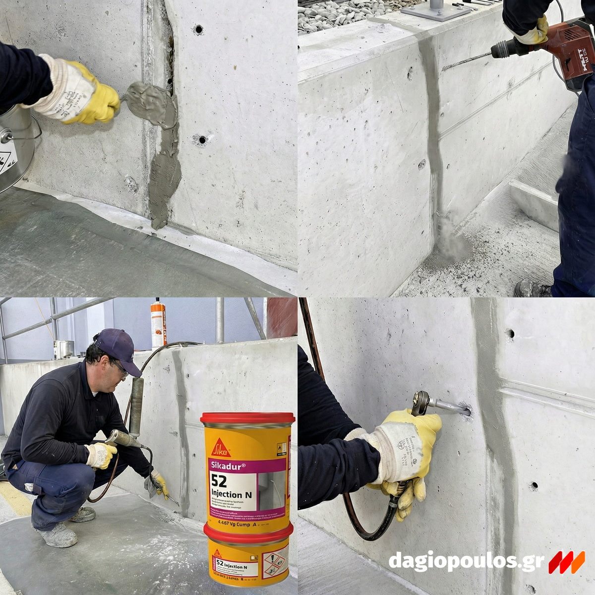 Sika Sikadur®-52 Injection LP Ενέσιμη Εποξειδική Πάστα 2 Συστατικών Επισκευής & Συγκόλλησης Συγκόλλησης