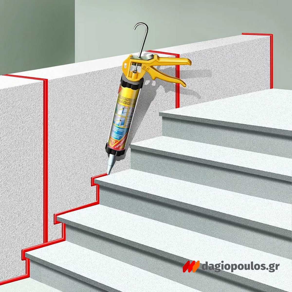 Sika Sikaflex Construction PU Σφραγιστικό Για Προσόψεις Σκυροδέματος Και Τοιχοποιίες ΓΚΡΙ