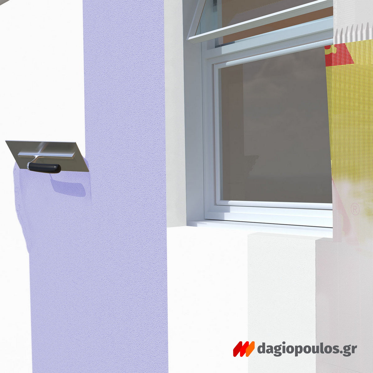 Σοβάς προσόψεων με υψηλή αντοχή στην UV ακτινοβολία