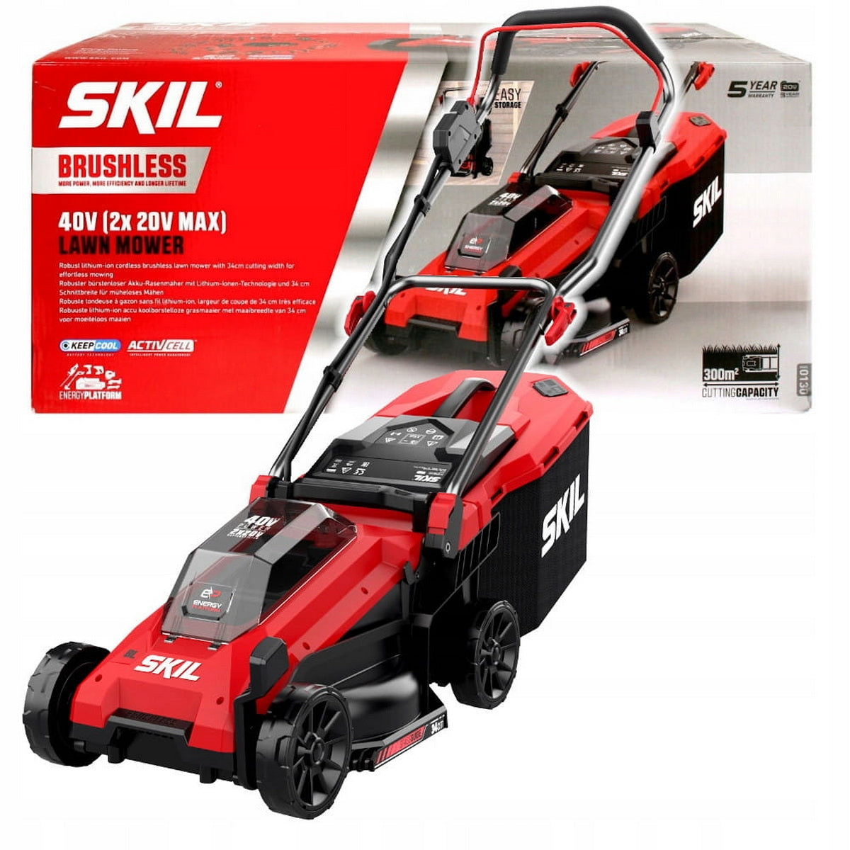 Skil 0130 CA 40V Max Brushless Χλοοκοπτική Μηχανή Μπαταρίας Ωθούμενη 36V Li-Ion SOLO