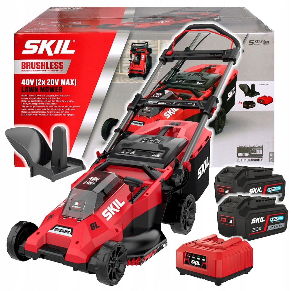Skil 0140 CA 40V Max Brushless Χλοοκοπτική Μηχανή Γκαζόν Μπαταρίας Ωθούμενη 36V Li-ion Με 2 Μπαταρίες 4.0Ah
