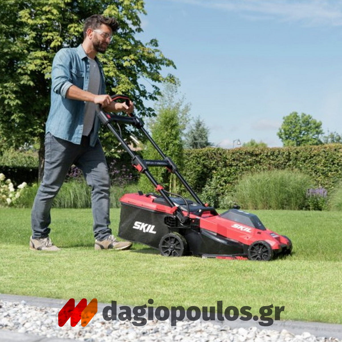 Skil 0140 CA 40V Max Brushless Χλοοκοπτική Μηχανή Γκαζόν Μπαταρίας Ωθούμενη 36V Li-ion Με 2 Μπαταρίες 4.0Ah