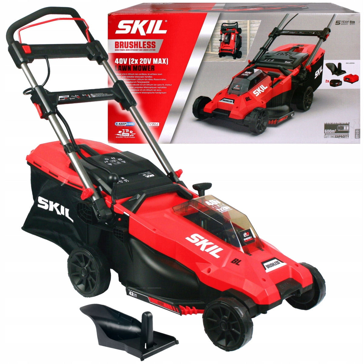 Skil 0140 CA 40V Max Brushless Χλοοκοπτική Μηχανή Γκαζόν Μπαταρίας Ωθούμενη 36V Li-Ion Solo