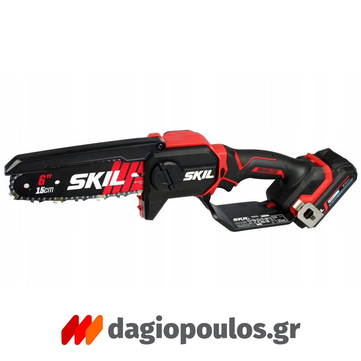 Skil 0512 CA-1 20V Max Brushless Αλυσοπρίονο Μπαταρίας Mini 15cm 18V Li-Ion Με 2 Μπαταρίες 2.0Ah + 2.5Ah