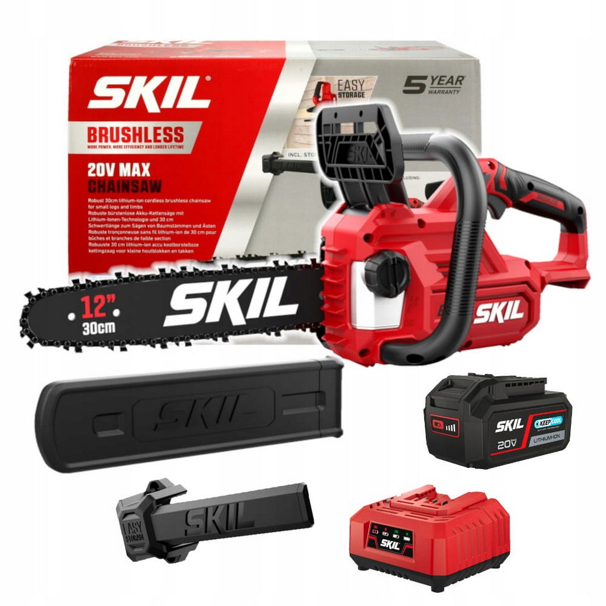 Skil 0534 CA 20V Max Brushless Αλυσοπρίονο Μπαταρίας 30cm 18V Li-Ion Με Μπαταρία 5.0Ah