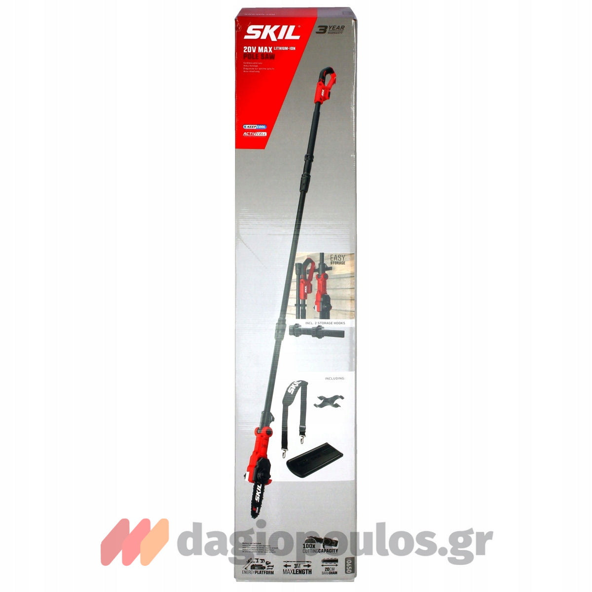 Skil 0650 CA 20V Max Αλυσοπρίονο Τηλεσκοπικό Μπαταρίας 18V Li-Ion 20cm SOLO