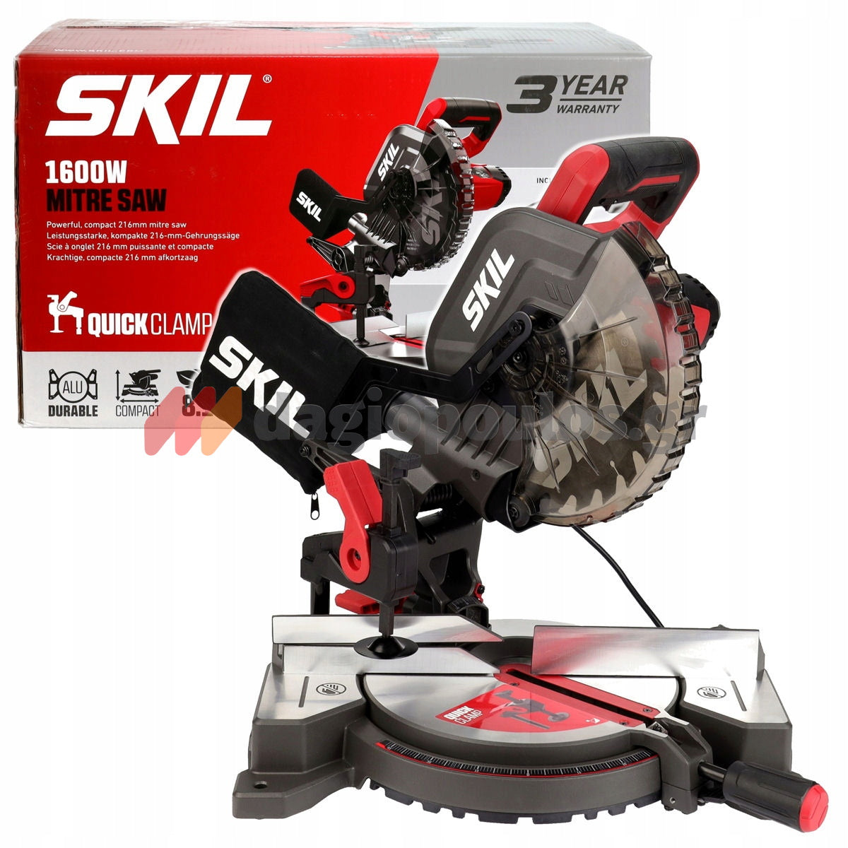 Skil 1305 AA Επαγγελματικό Ηλεκτρικό Φαλτσοπρίονο Πάγκου 1600W 216mm