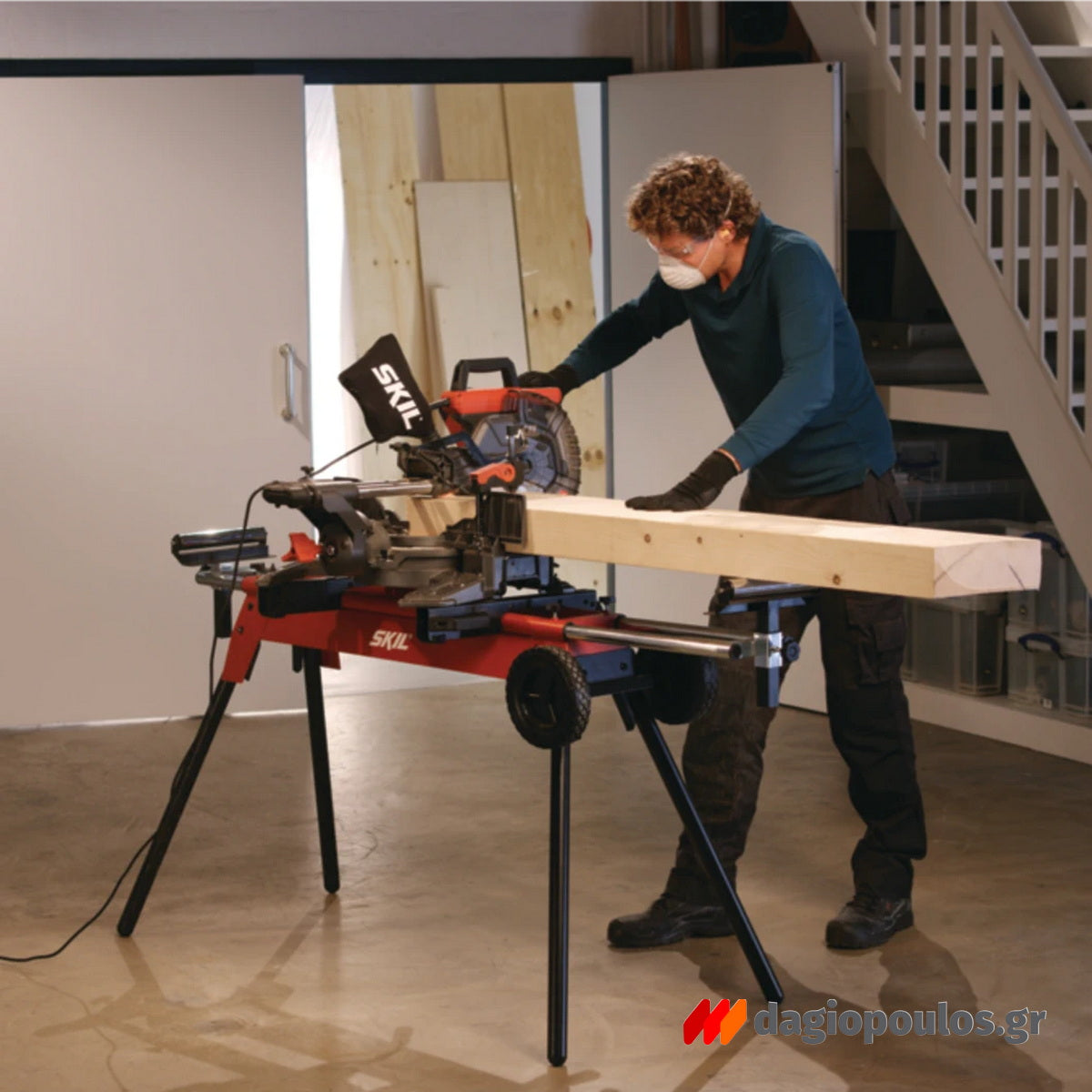 Skil 1320 AA Επαγγελματικό Ηλεκτρικό Φαλτσοπρίονο Radial Συρόμενο Διπλής Κοπής 2000W 254mm