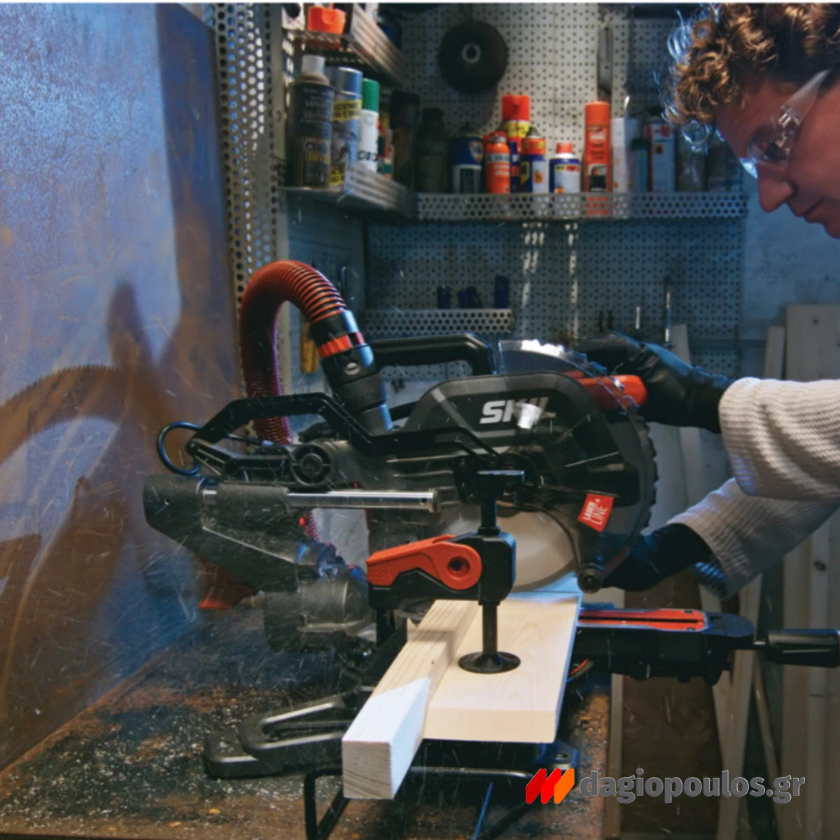 Skil 1320 AA Επαγγελματικό Ηλεκτρικό Φαλτσοπρίονο Radial Συρόμενο Διπλής Κοπής 2000W 254mm