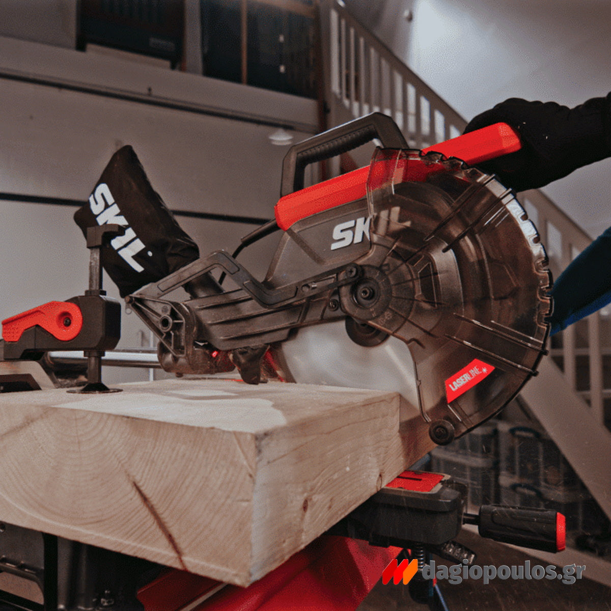 Skil 1320 AA Επαγγελματικό Ηλεκτρικό Φαλτσοπρίονο Radial Συρόμενο Διπλής Κοπής 2000W 254mm