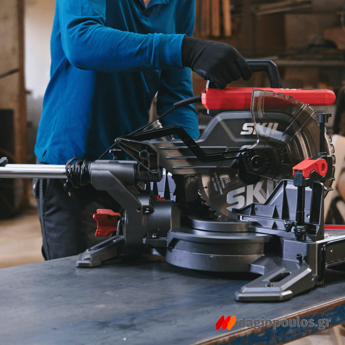 Skil 1320 AA Επαγγελματικό Ηλεκτρικό Φαλτσοπρίονο Radial Συρόμενο Διπλής Κοπής 2000W 254mm