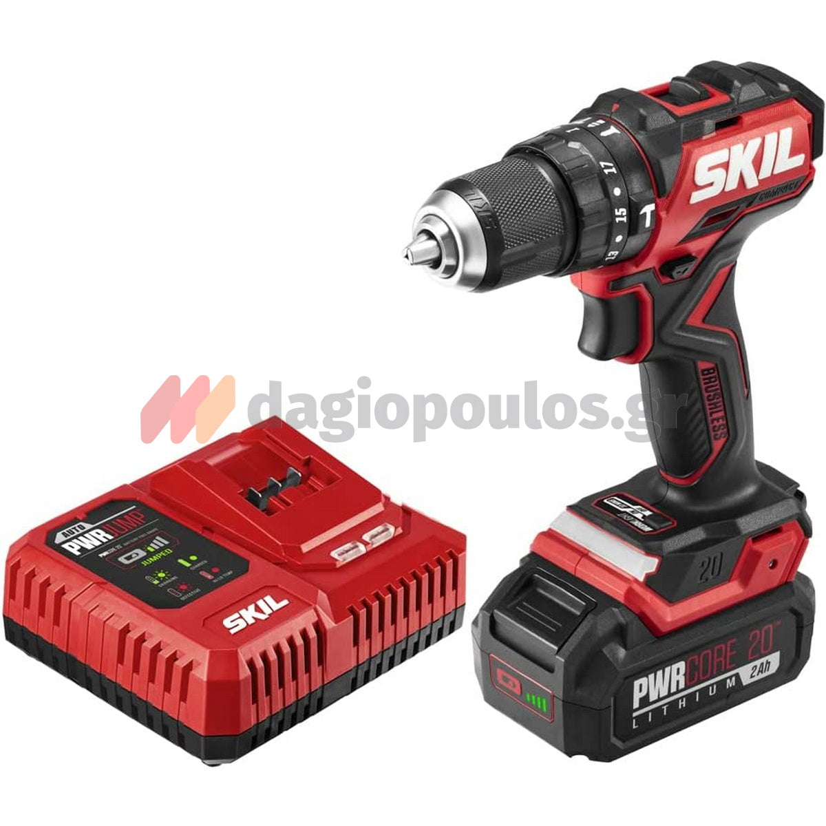Skil 3075 HB Brushless 20V Max Κρουστικό Δραπανοκατσάβιδο Μπαταρίας 18V Li-Ion Με 2 Μπατ.4.0Ah - Ταχυφορτιστή - Βαλίτσα