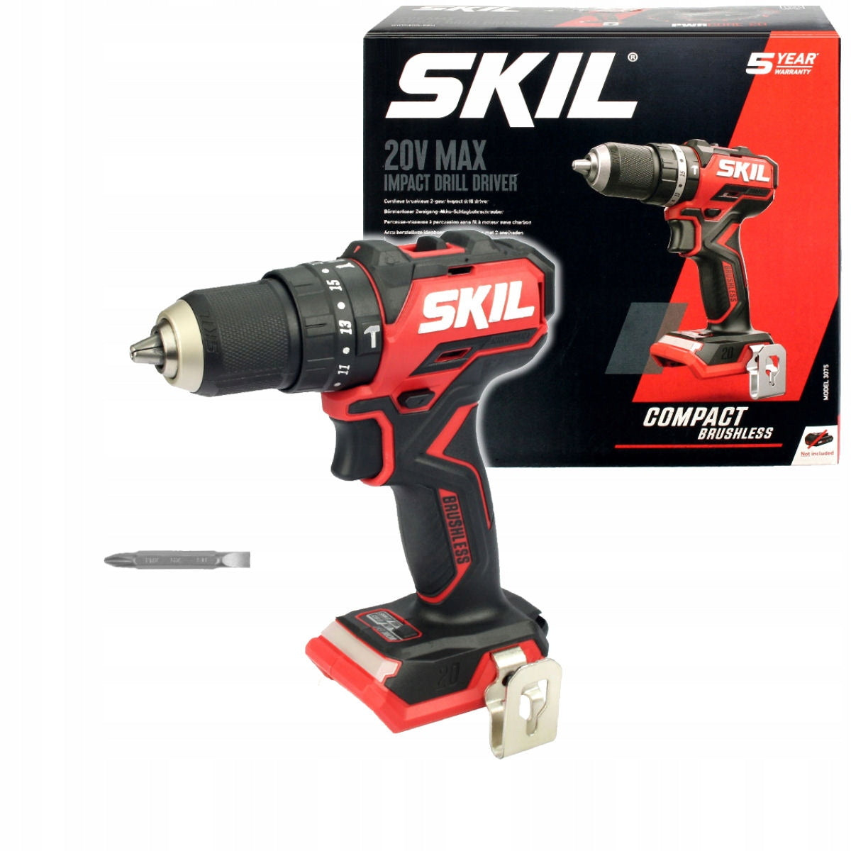 Skil 3075 CA 20V Max Brushless Κρουστικό Δραπανοκατσάβιδο Μπαταρίας 18V Li-Ion & & 3110 AA Μπαταρία 2.5Ah Φορτιστής Τσάντα
