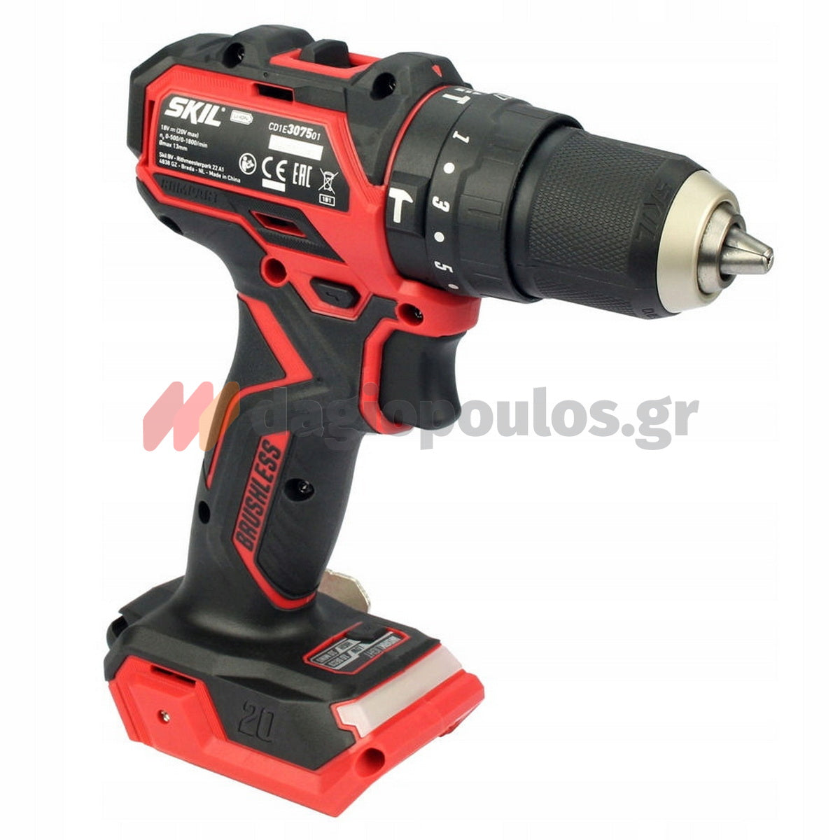 Skil 3075 CA 20V Max Brushless Κρουστικό Δραπανοκατσάβιδο Μπαταρίας 18V Li-Ion SOLO