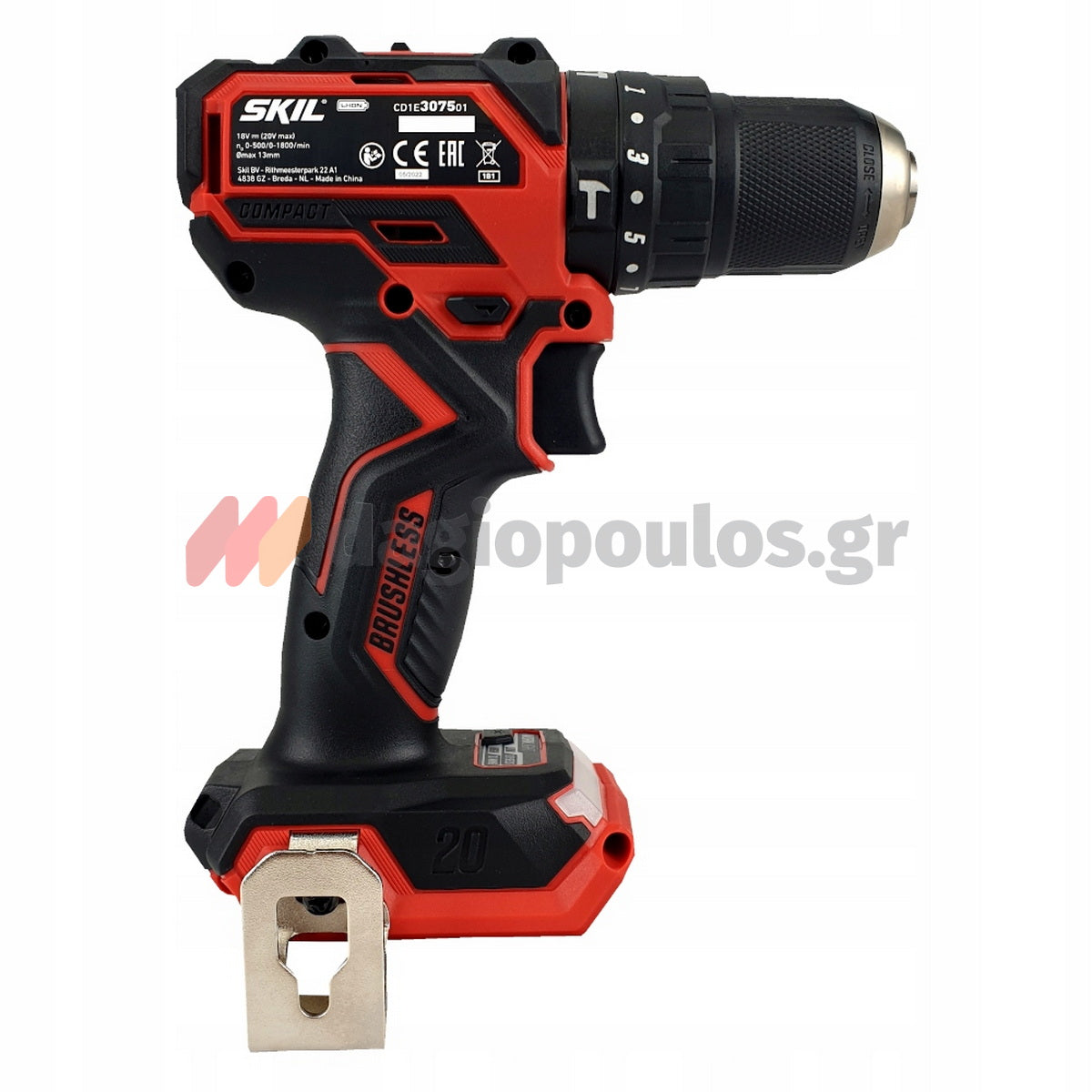 Skil 3075 CA 20V Max Brushless Κρουστικό Δραπανοκατσάβιδο Μπαταρίας 18V Li-Ion SOLO