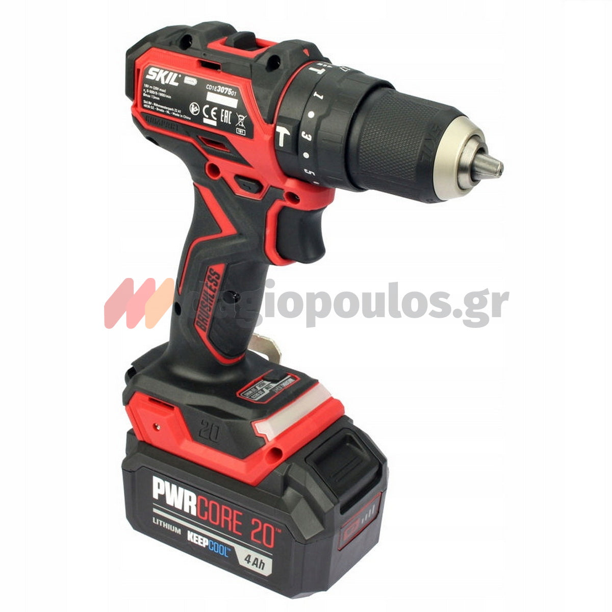 Skil 3075 HB Brushless 20V Max Κρουστικό Δραπανοκατσάβιδο Μπαταρίας 18V Li-Ion Με 2 Μπατ.4.0Ah - Ταχυφορτιστή - Βαλίτσα