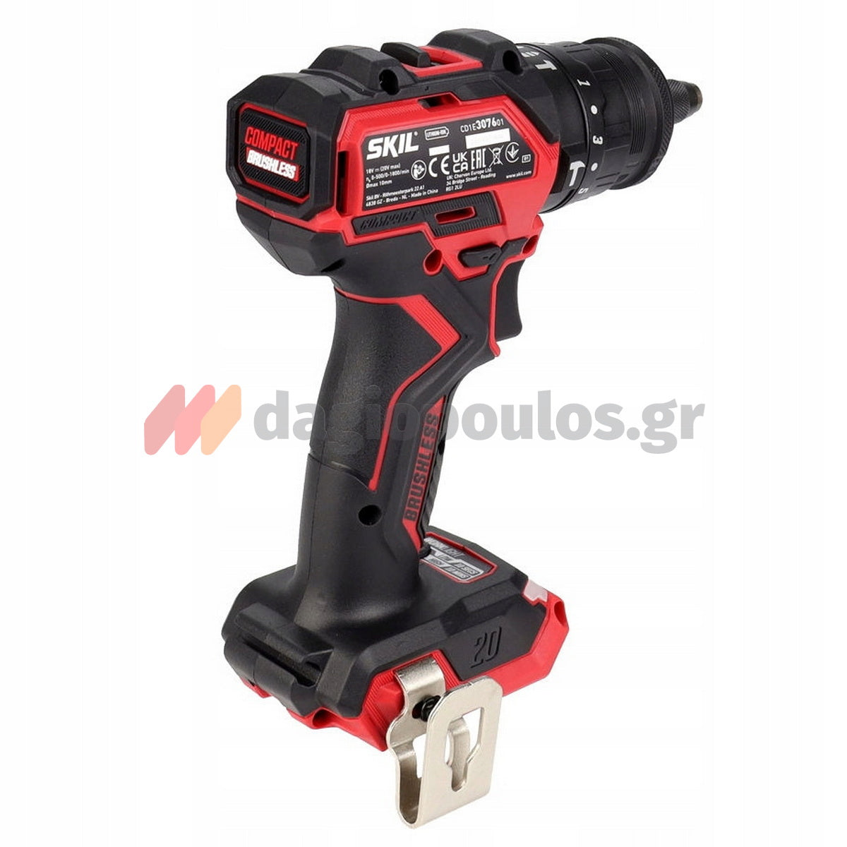 Skil 3076 HC 20V Max Brushless Κρουστικό Δραπανοκατσάβιδο Μπαταρίας 18V Li-Ion Με 2 Μπαταρίες 2.0Ah - 4 Κεφαλές - Βαλίτσα