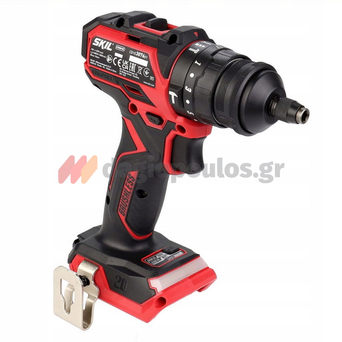 Skil 3076 HC 20V Max Brushless Κρουστικό Δραπανοκατσάβιδο Μπαταρίας 18V Li-Ion Με 2 Μπαταρίες 2.0Ah - 4 Κεφαλές - Βαλίτσα