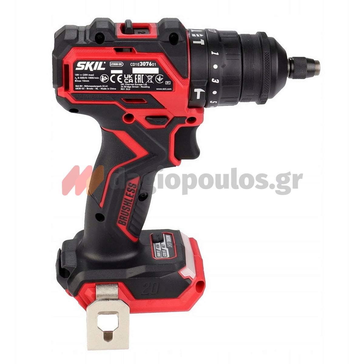 Skil 3076 HC 20V Max Brushless Κρουστικό Δραπανοκατσάβιδο Μπαταρίας 18V Li-Ion Με 2 Μπαταρίες 2.0Ah - 4 Κεφαλές - Βαλίτσα