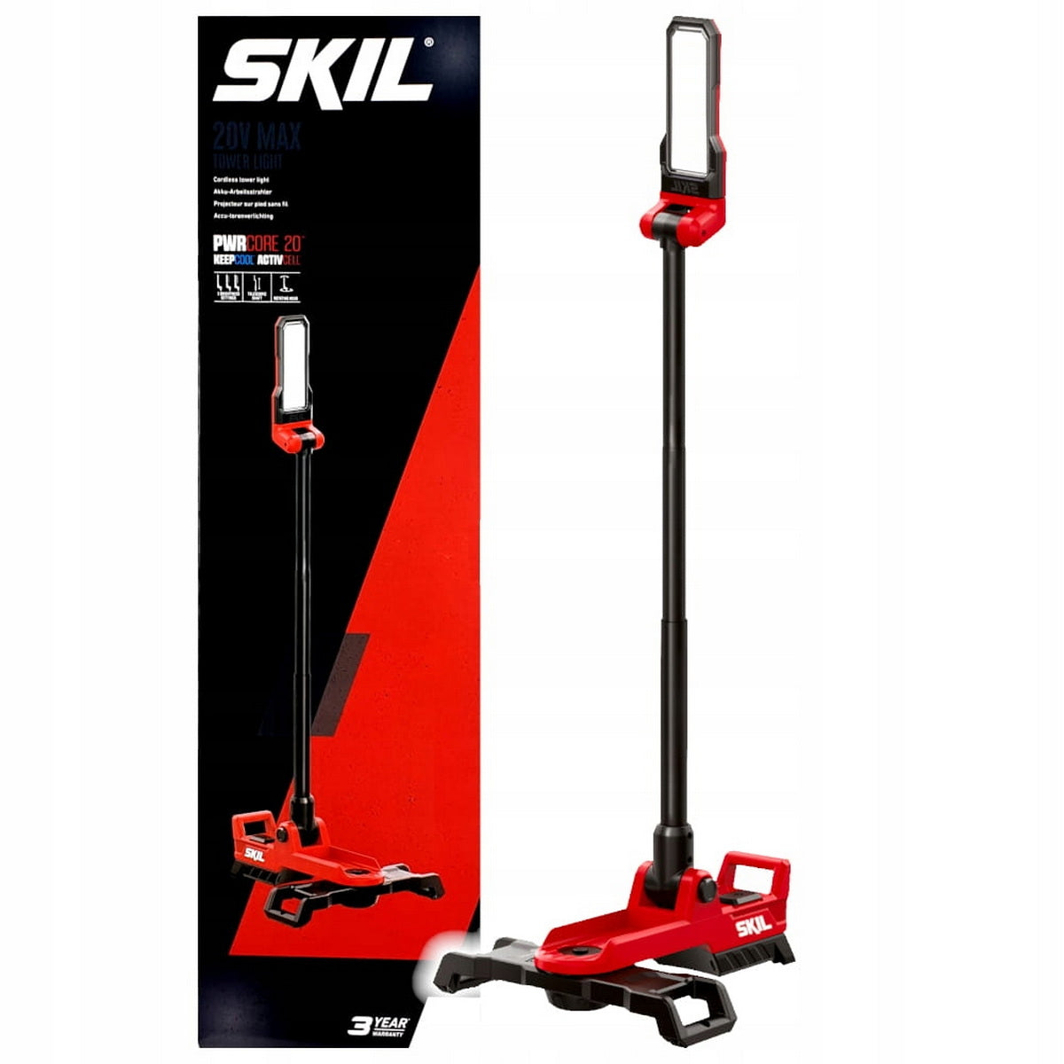 Skil 3165 CA 20V Max Φορητός Προβολέας Επιθεώρησης & Εργασίας Μπαταρίας 18V Li-Ion Επαναφορτιζόμενος 2500 Lumens SOLO