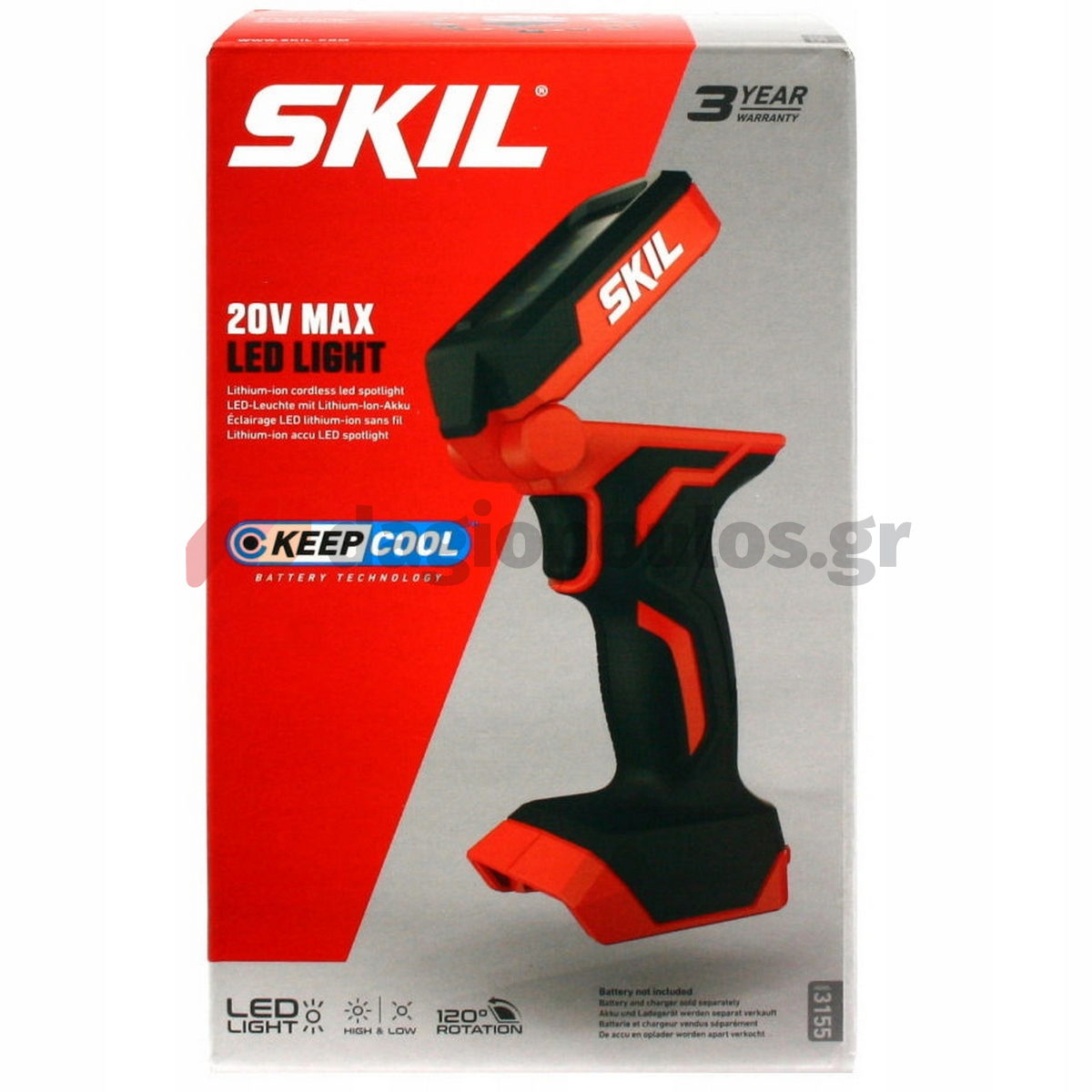 Skil 3155 CA 20V Max Φακός Λυχνία Εργασίας Φωτοδιόδου LED Μπαταρίας 18V 360 Lumens SOLO