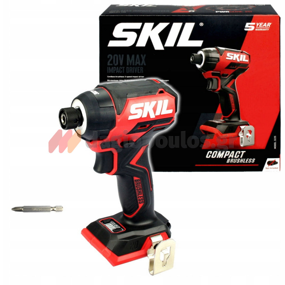 Skil 3225 CA 20V Max Brushless Παλμικό Κατσαβίδι Μπαταρίας 18V Li-Ion Με Μπαταρία 2.5Ah