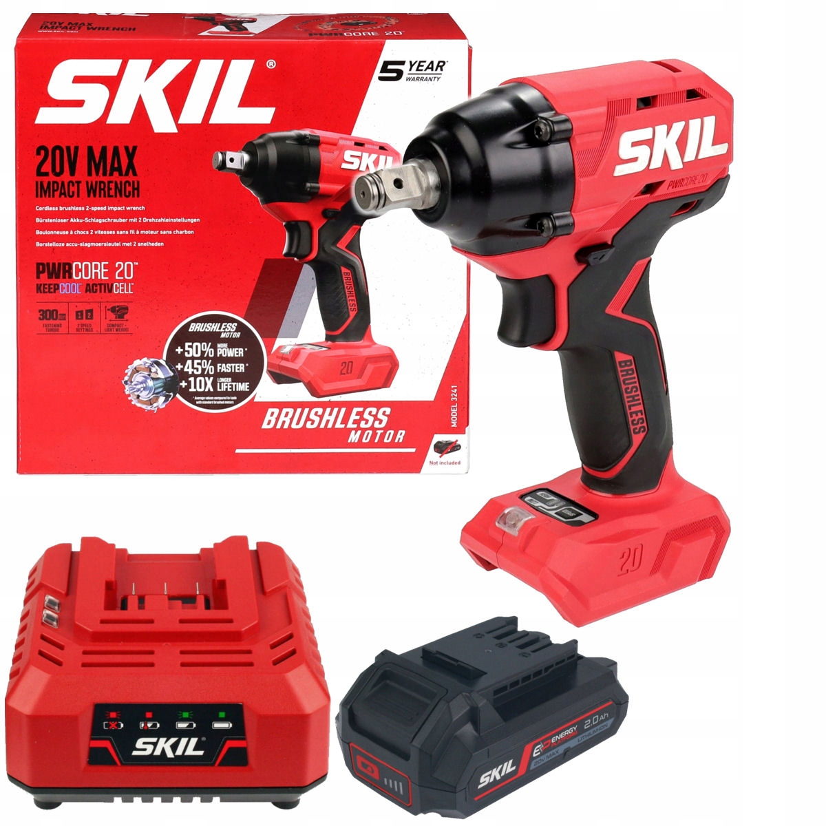 Skil 3241 CA 20V Max Brushless Μπουλονόκλειδο Μπαταρίας 18V Li-Ion Με Μπαταρία 2.0Ah
