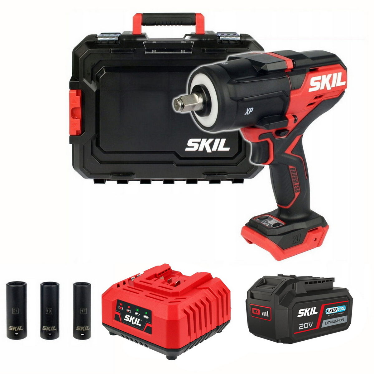 Skil 3285 JA 20V Max Brushless Μπουλονόκλειδο Μπαταρίας 18V Li-Ion 700Nm 1/2" & 3111 AA Μπαταρία 4.0Ah Ταχυφορτιστής