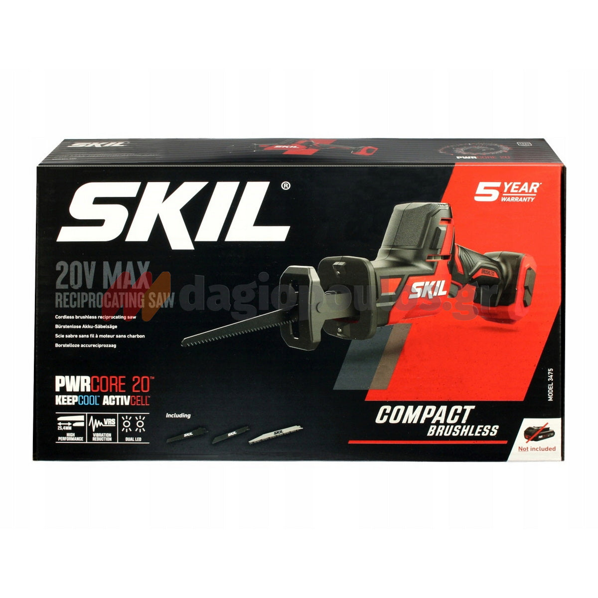 Skil 3475 CA 20V Max Brushless Σπαθοσέγα (Σεγάτσα) Μπαταρίας 18V Li-Ion SOLO