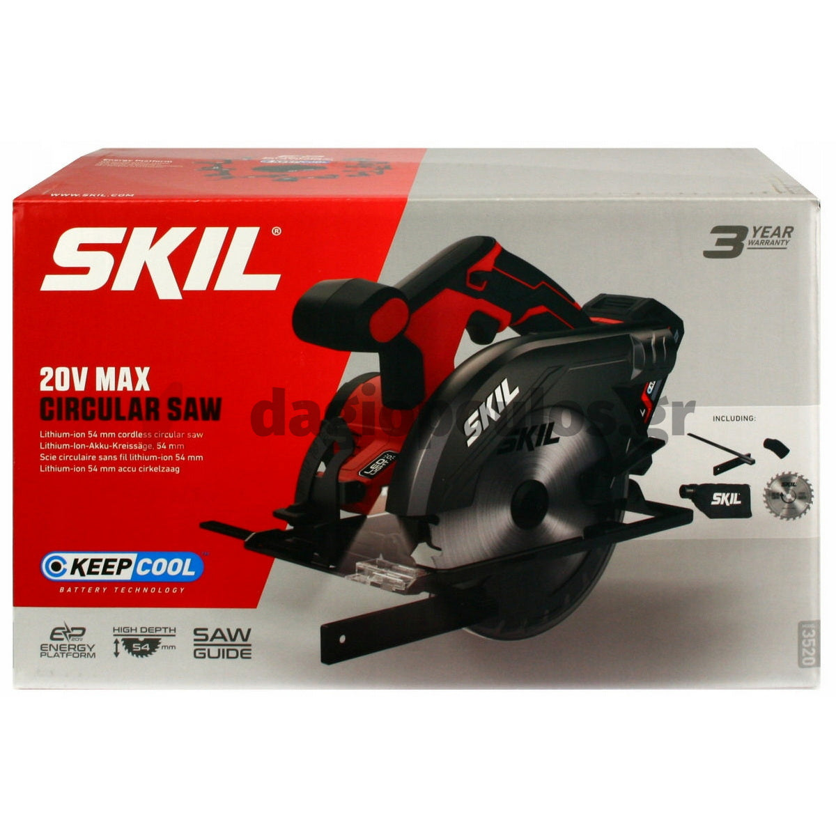 Skil 3520 CA 20V Max Δισκοπρίονο Μπαταρίας 18V Li-Ion 165mm Με Μπαταρία 4.0Ah