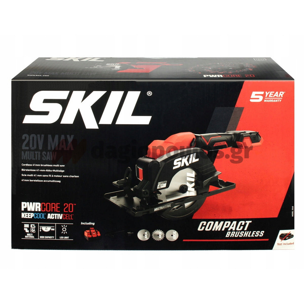 Skil 3540 CA 20V Max Brushless Δισκοπρίονο Πολλαπλών Υλικών Μπαταρίας 18V Li-Ion 120mm Με Μπαταρία 4.0Ah