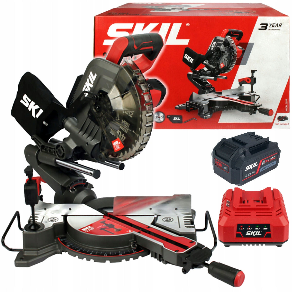 Skil 3590 CA 20V Max Φαλτσοπρίονο Radial Ξύλου Μπαταρίας 18V Li-Ion 216mm Με 2 Μπαταρίες 5.0Ah