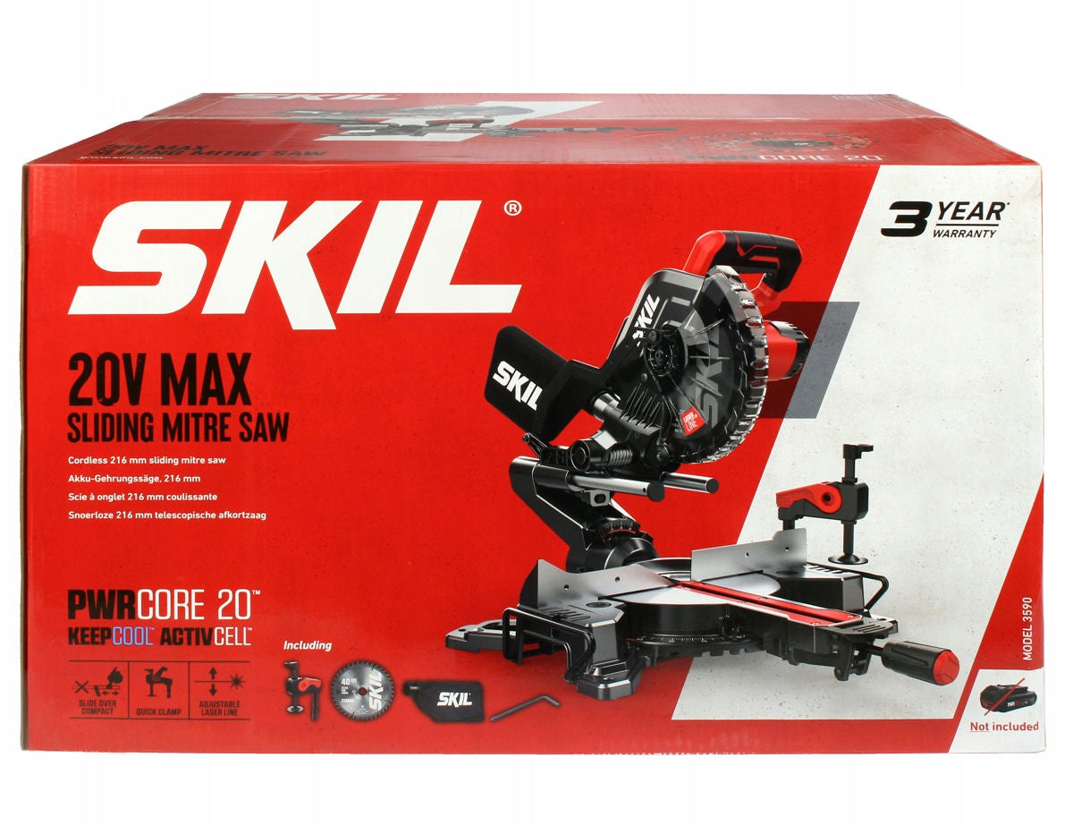 Skil 3590 CA 20V Max Φαλτσοπρίονο Radial Ξύλου Μπαταρίας 18V Li-Ion 216mm Με 2 Μπαταρίες 5.0Ah